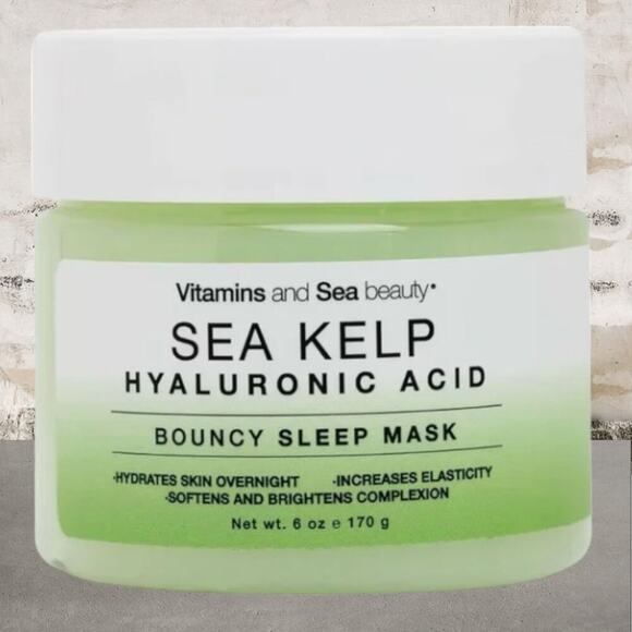 VITAMINS AND SEA BEAUTY Bouncy Sleep Mask with Sea Kelp + Hyaluronic Acid NEW - Picture 1 of 3